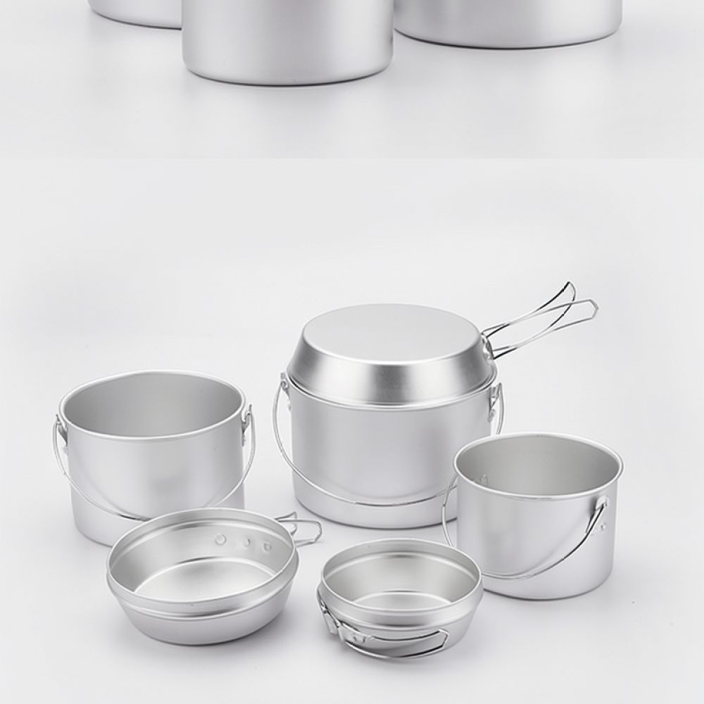 Camping Cooking Mess Kit - Portable Aluminum Camping Cookware Set For
