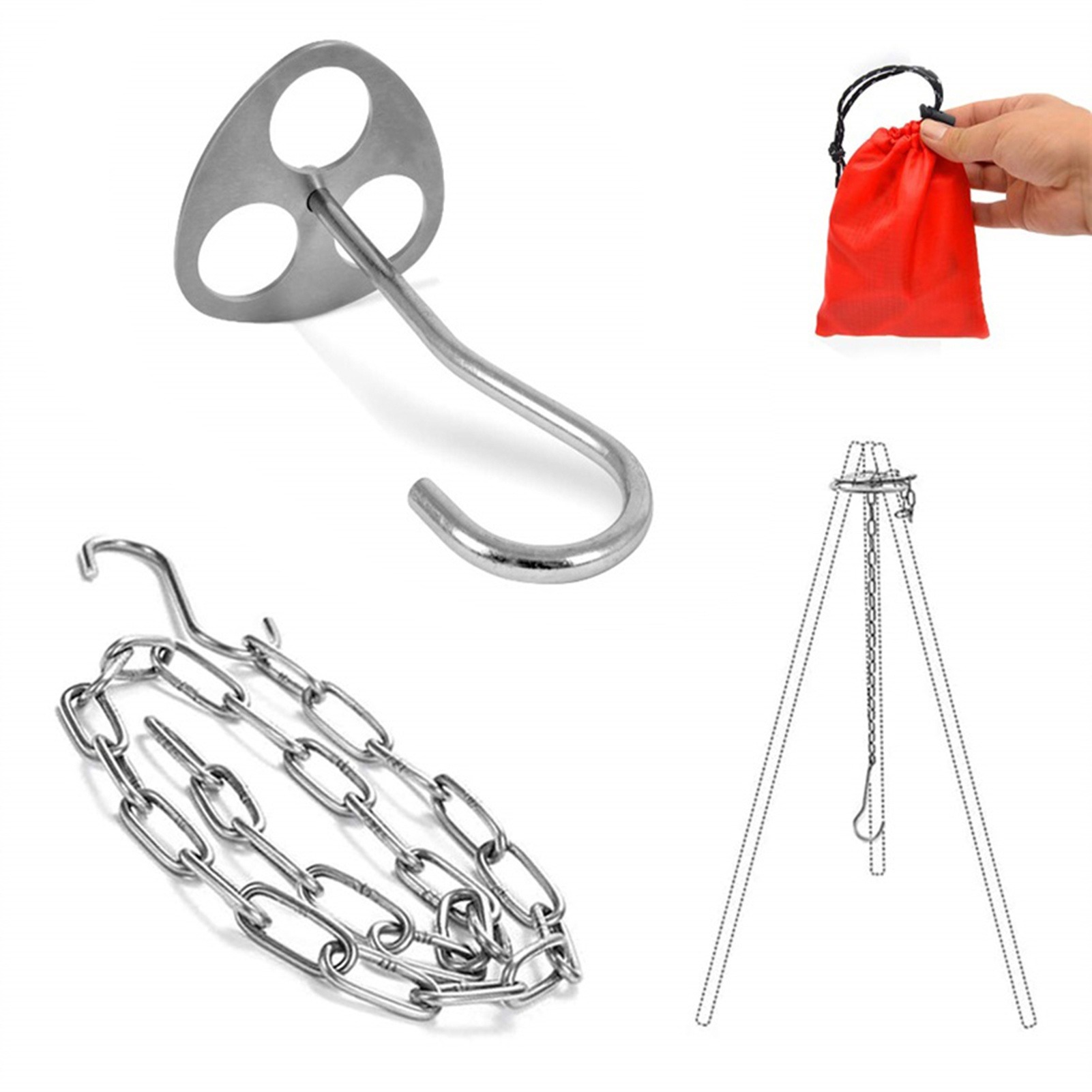 Camping Cooking Pot Tripod - Stainless Steel Camping Tripod Support Plate