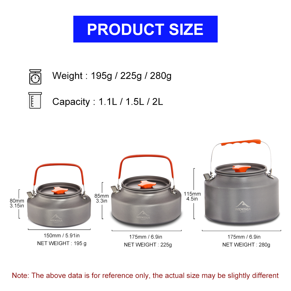 Widesea 1.1L 2L1.5L Camping Wa - Camping Cooking Food recension och pris