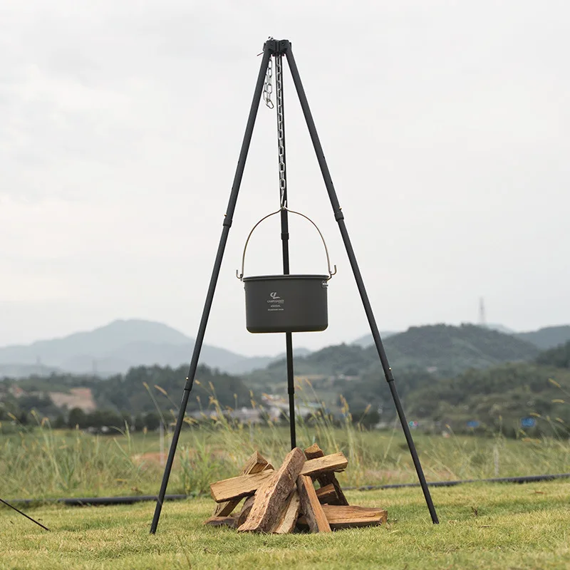 1Pc Outdoor Bonfire Tripod Cam - Camping Cooking Pot Tripod recension och pris