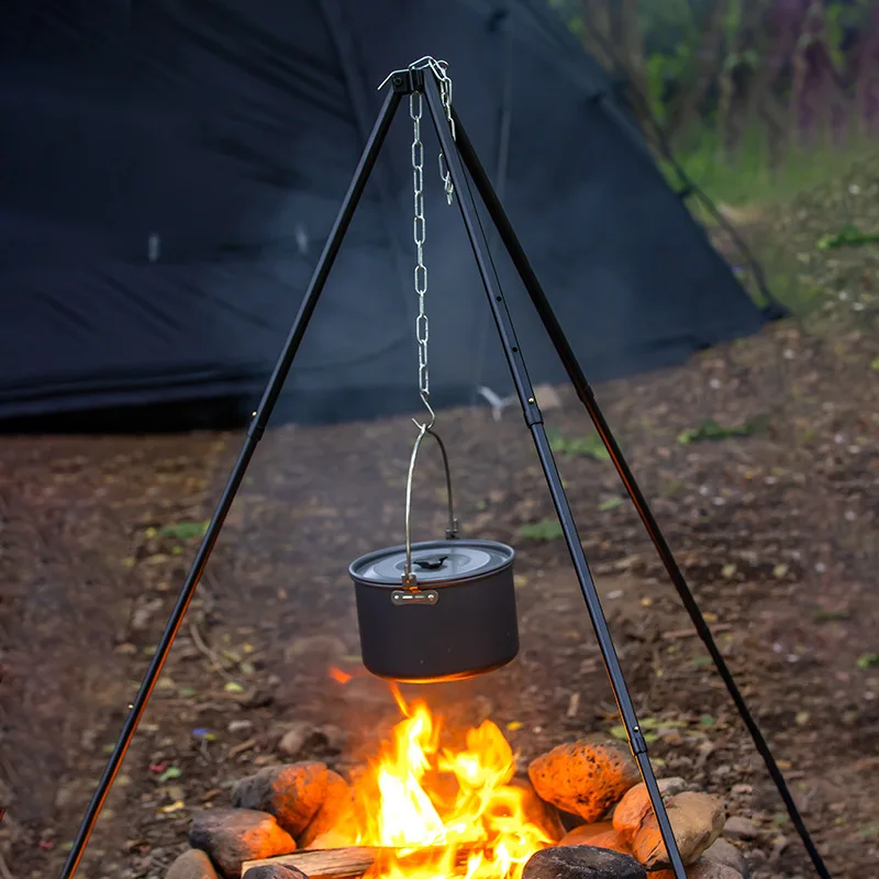 1Pc Outdoor Bonfire Tripod Cam - Camping Cooking Pot Tripod recension och pris