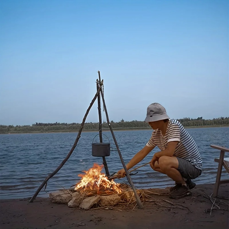Outdoor BBQ Tripod Portable De - Camping Cooking Pot Tripod recension och pris