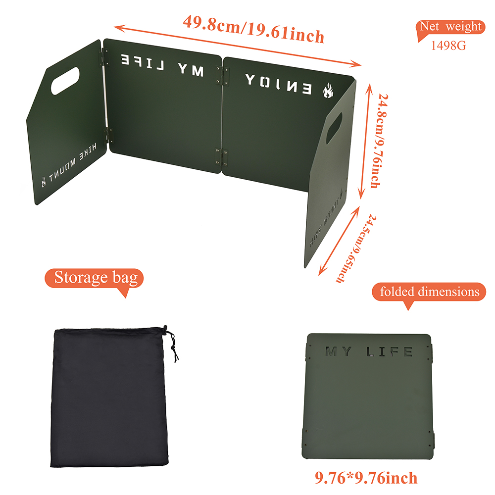 4-Section Folding Gas Stove Wi - Camping Cooking Windscreen recension och pris