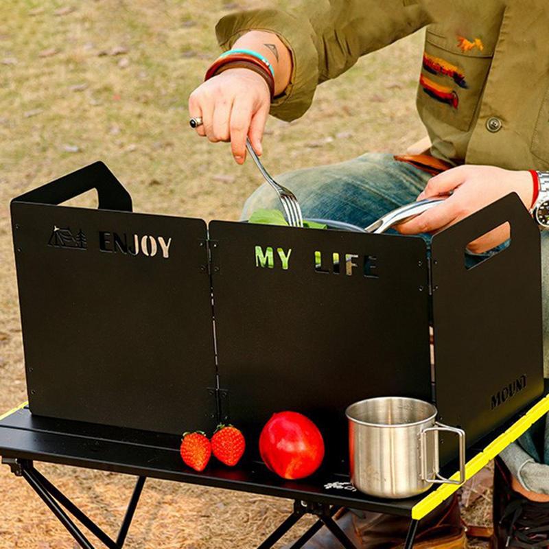 Four-Fold Gas Stove Wind Shiel - Camping Cooking Windscreen recension och pris