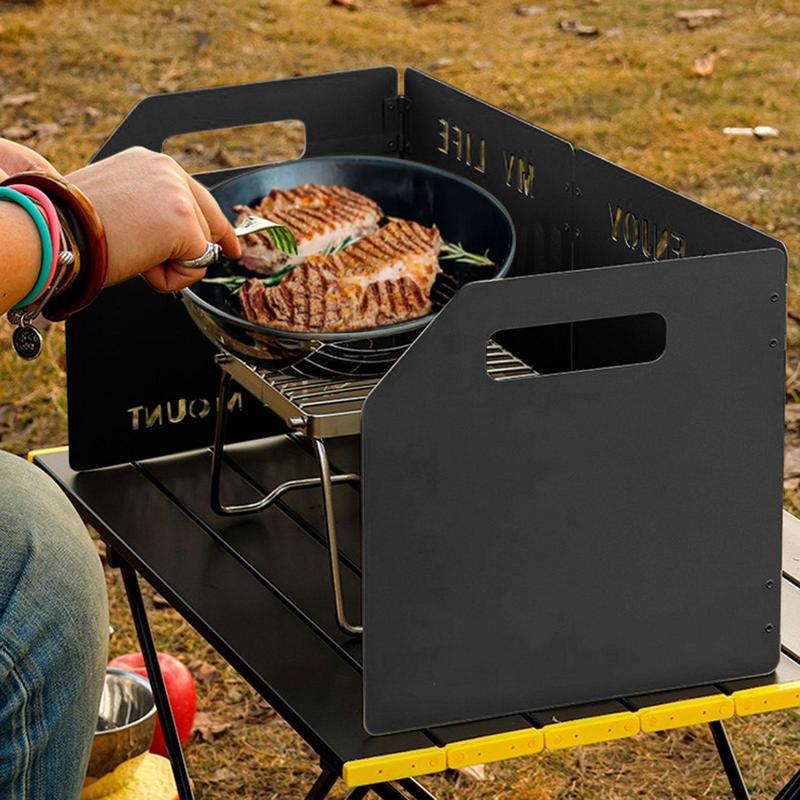 Four-Fold Gas Stove Wind Shiel - Camping Cooking Windscreen recension och pris
