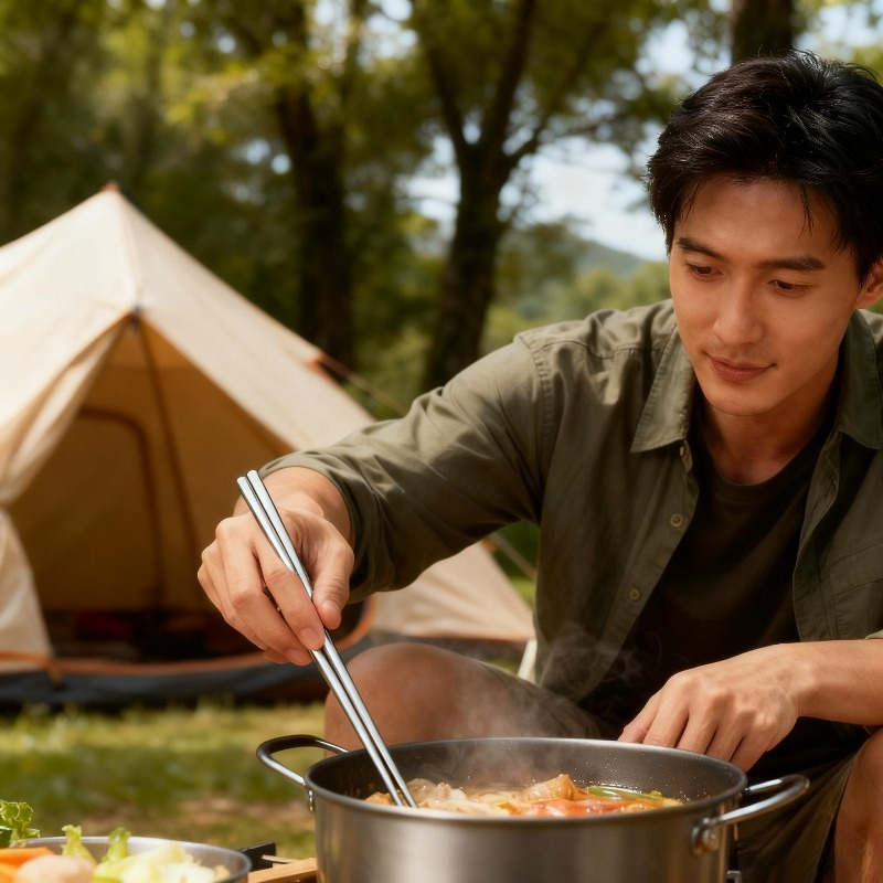 Durable Portable Titanium Chop - Camping No Cooking Meals recension och pris