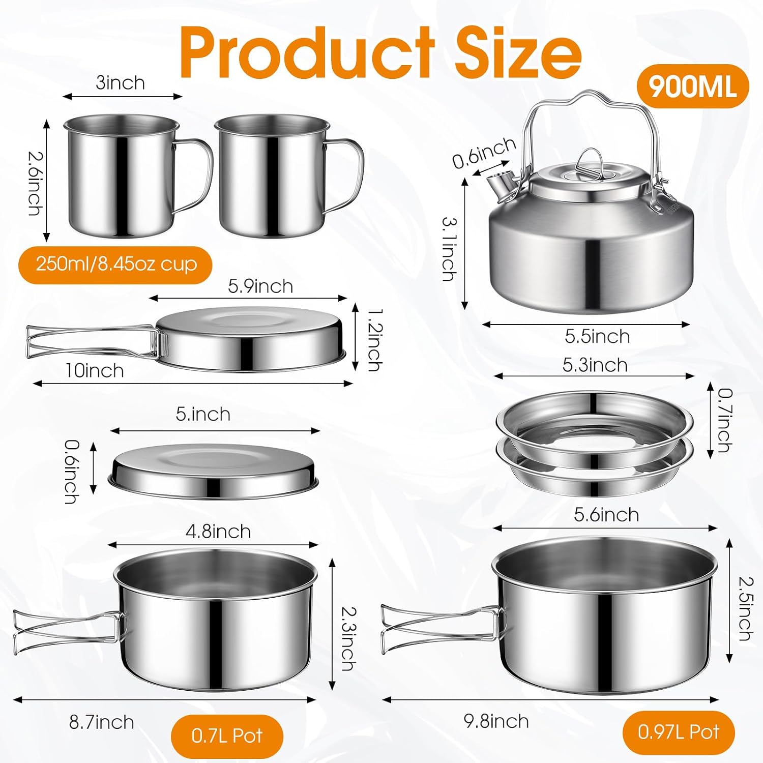 2026 New Upgrade Funnymoom 15  - Camping Cooking Mess Kit recension och pris