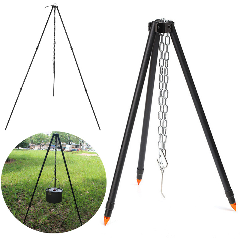 Camping Campfire Tripod for Ha - Camping Cooking Pot Tripod recension och pris