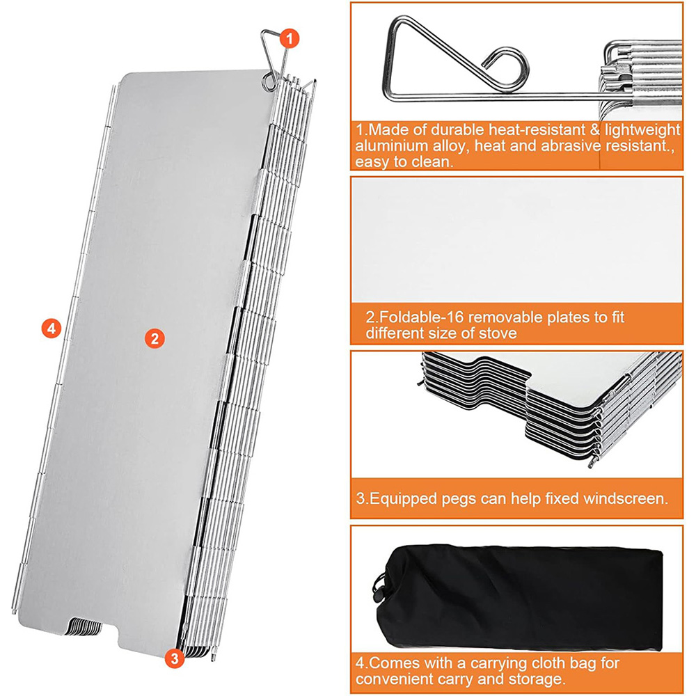8/9/10/12/14/16 Plates Folding - Camping Cooking Windscreen recension och pris