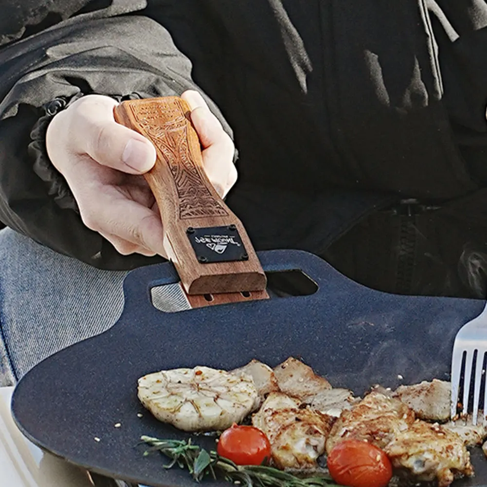 Outdoor Natural Wood Grill Pan - Camping Cooking Ware recension och pris