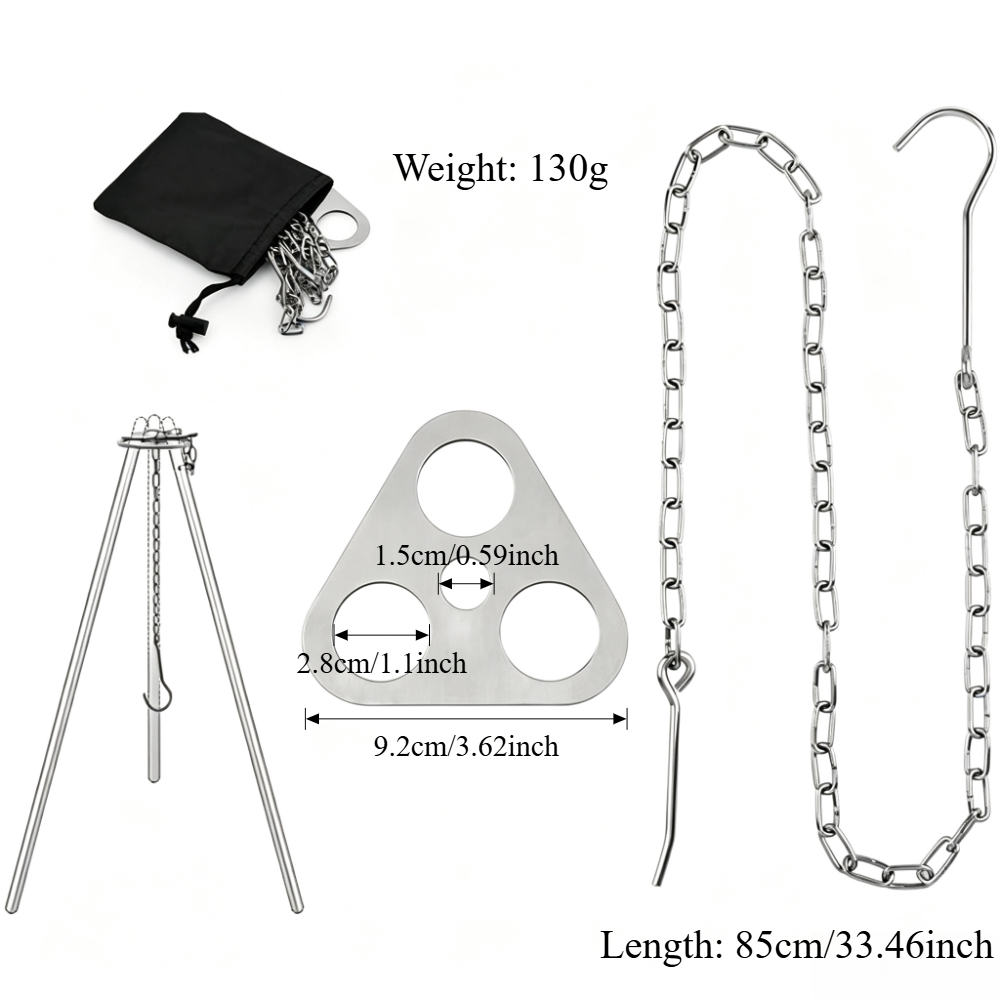 Adjustable Camping Tripod for  - Camping Cooking Pot Tripod recension och pris