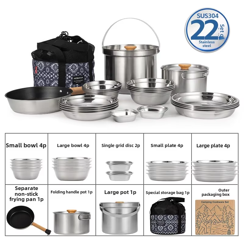 NOBANA Newest Outdoor Stainles - Camping Cooking Pots And Pans recension och pris