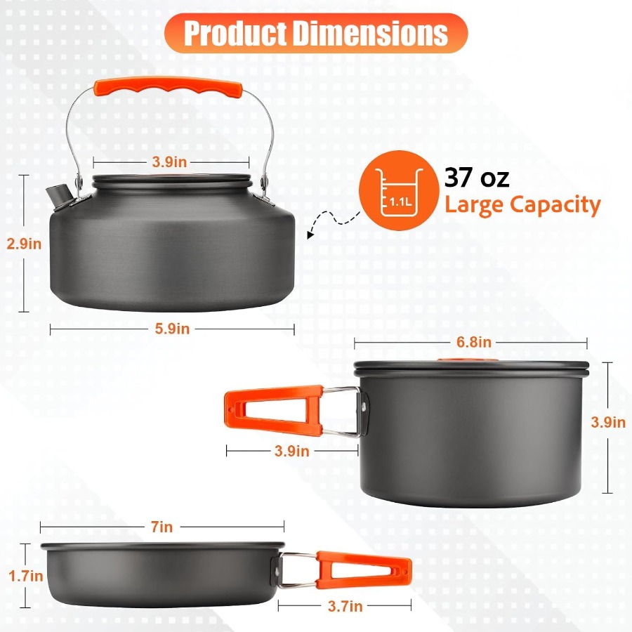 Camping Cookware Set: 35oz Non - Camping Cooking Pots And Pans recension och pris
