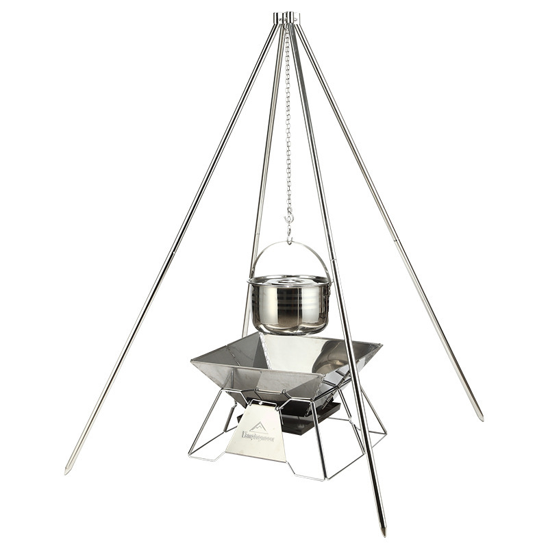 Stainless Steel Camping Tripod - Camping Cooking Dutch Oven recension och pris