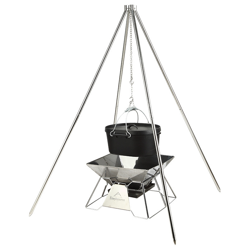 Stainless Steel Camping Tripod - Camping Cooking Dutch Oven recension och pris