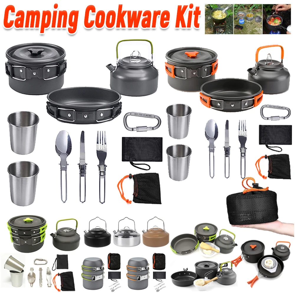Camping Cookware Kit Kettle Po - Camping Cooking Pots And Pans recension och pris