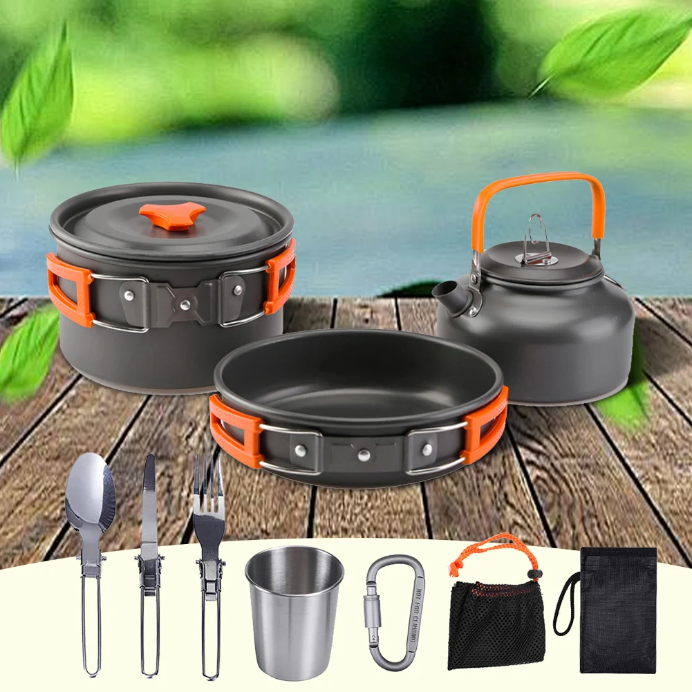 Camping Cookware Kit Kettle Po - Camping Cooking Pots And Pans recension och pris